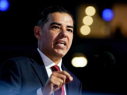 Representative Robert Garcia, a Democrat from California, during the Democratic National C