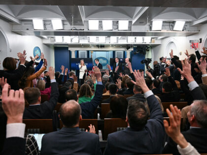 (L-R) White House Press Secretary Karoline Leavitt, US National Security Advisor Mike Walt