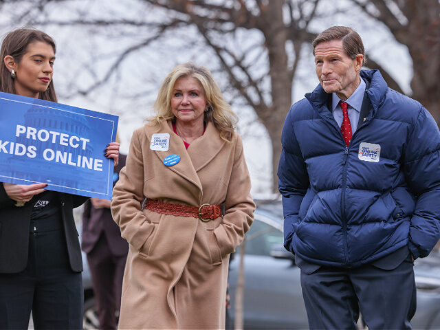 jan31-24-online-saftey- Sen-Marsha-Blackburn-R-TN-en-Richard-Blumenthal-D-CT-getty WASHINGTON, DC - JANUARY 31: Sen. Marsha Blackburn (R-TN) and Sen. Richard Blumenthal (D-C