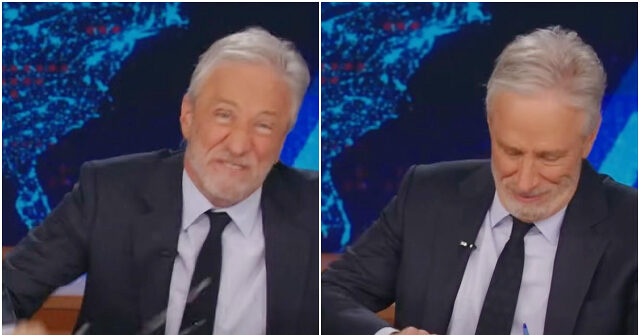 NextImg:'Daily Show' Host Jon Stewart Slashes Hand Open While Pounding Desk in Anti-DOGE Tirade