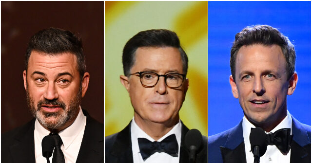 Study: Stephen Colbert, Jimmy Kimmel, Seth Meyers Skewer Trump 9 Times More than They Did Biden