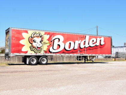 Borden Milk refrigerated truck parked outside the Borden plant in Tyler, TX. (HUM Images/U