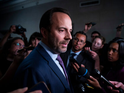 Representative Lance Gooden, a Republican from Texas, speaks to members of the media outsi