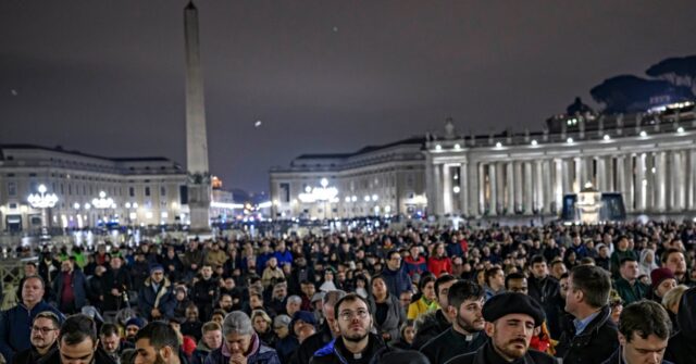 Thousands Gather Outside Vatican to Offer Prayers for Pope Francis