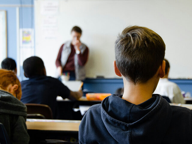 Fifth graders in their classroom at school