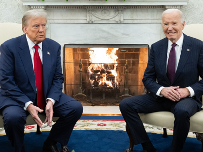 US President Joe Biden meets with US President-elect Donald Trump in the Oval Office of th