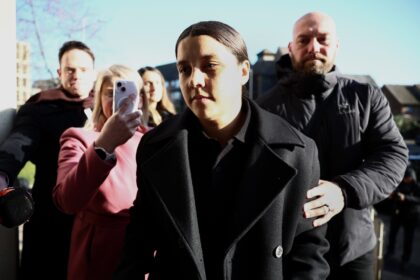 Chelsea and Australia forward Sam Kerr arrives at Kingston Crown Court