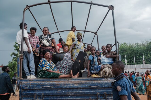Congolese refugees displaced by clashes in Democratic Republic of Congo arrived at a refug