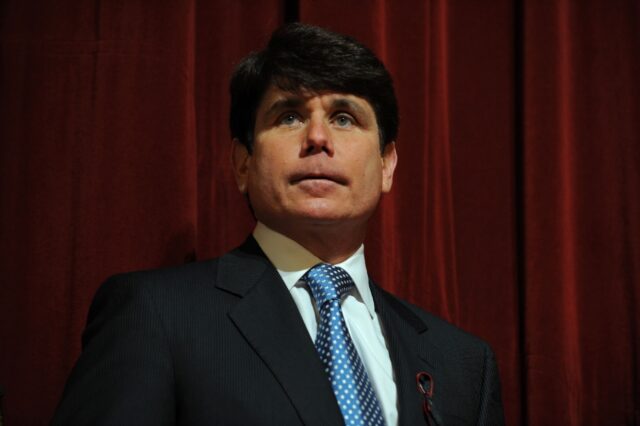 Former Illinois Governor Rod Blagojevich, seen here at a February 2008 press conference, w