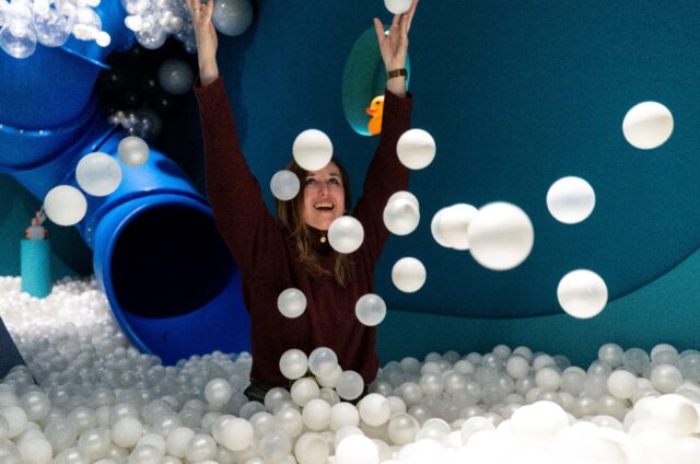 Museum founder Andrea Golubic at Zagreb's HaHaHouse museum