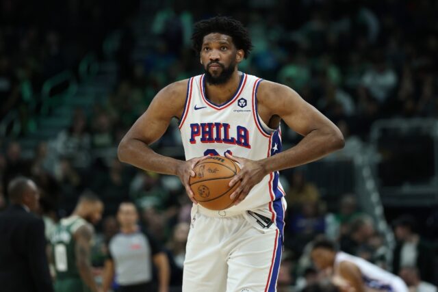 The Philadelphia 76ers say Joel Embiid will miss the rest of the NBA season as he and the
