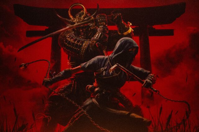 A poster for "Assassin's Creed Shadows" on display at the Paris Games Week fair in October