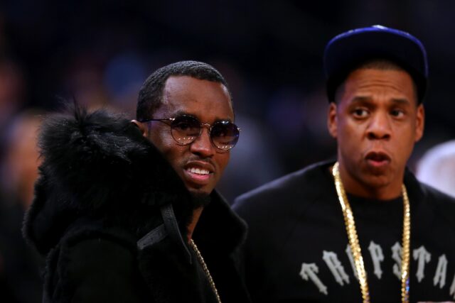 Rappers Sean Combs and Jay-Z, pictured at the 2015 NBA All-Star Game at Madison Square Gar