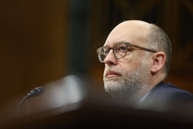 Russell Vought -- pictured during his confirmation hearing on January 22, 2025 -- has been