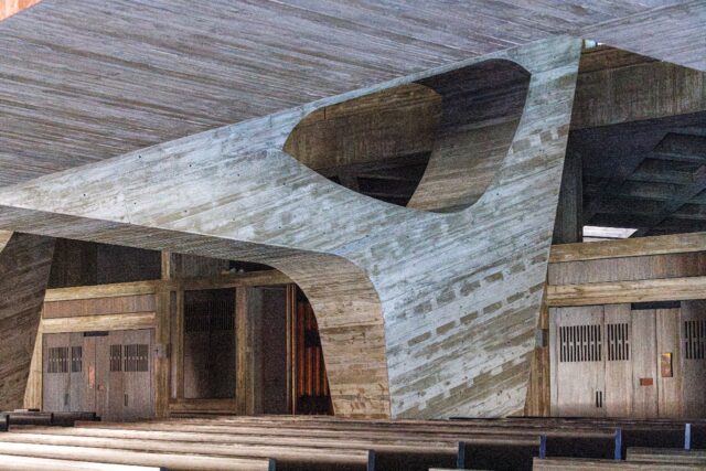 Saint John's Abbey Church in Collegeville, Minnesota is an example of Brutalist architectu