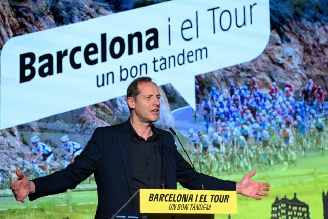 Tour de France general director Christian Prudhomme at a ceremony to reveal details of the