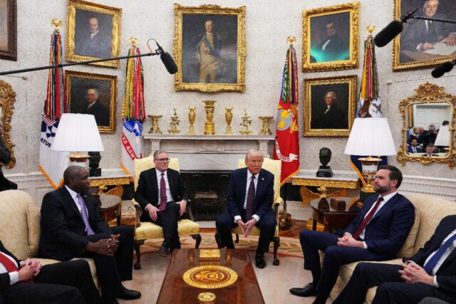 US President Donald Trump holds a bilateral meeting with British Prime Minister Keir Starm