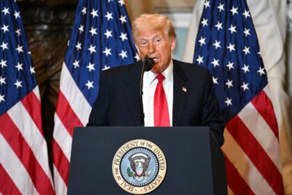US President Donald Trump speaks at the US Capitol in Washington on February 6, 2025