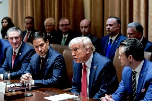 President Donald Trump holds first Cabinet meeting; Elon Musk attends
