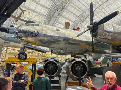 The Enola Gay B-29 Superfortress plane that dropped the nuclear bomb on Hiroshima, Japan,