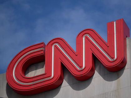 Signage is seen at the CNN Center in Atlanta on April 21, 2022. (AP Photo/Mike Stewart, Fi