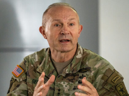 Army Chief of Staff General Randy George speaks at the Hohenfels Training Area in southern