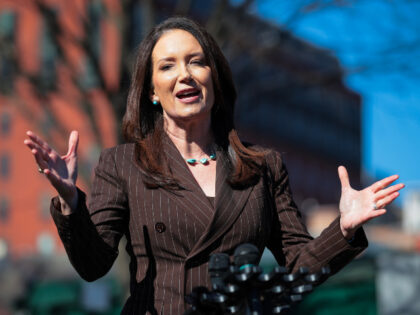 WASHINGTON, DC - FEBRUARY 14: U.S. Agriculture Secretary Brooke Rollins speaks to the pres