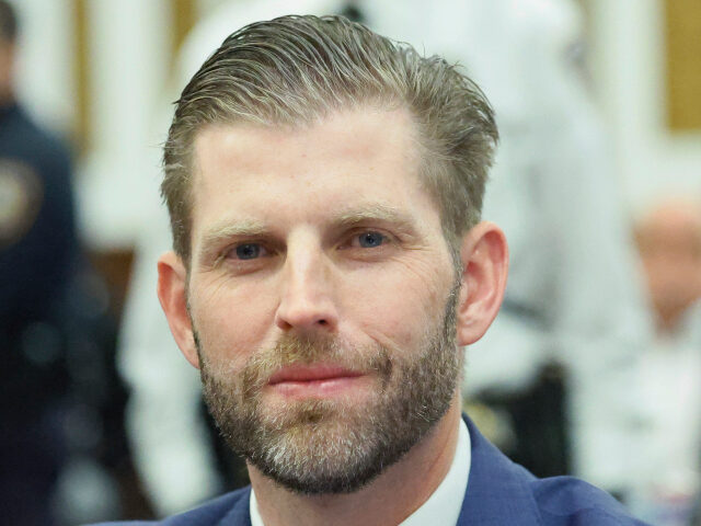 Former President Donald Trump's son and co-defendant Eric Trump, appears during the T