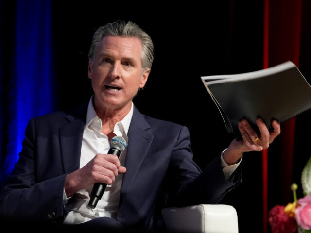 California Gov. Gavin Newsom holds a fireside chat with Stephen Cheung, the President and