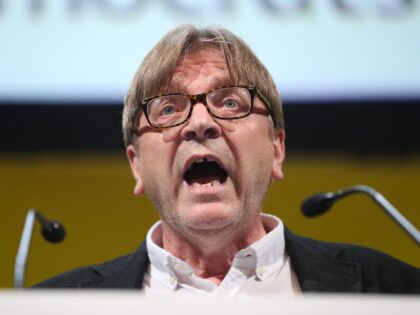 European Parliament's Brexit co-ordinator Guy Verhofstadt speaking during the Liberal Demo