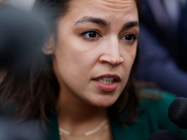 GettyImages-2174514937 WASHINGTON, DC - SEPTEMBER 25: Rep. Alexandria Ocasio-Cortez (D-NY) speaks to reporters as