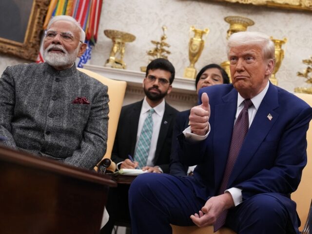 WASHINGTON, DC - FEBRUARY 13: U.S. President Donald Trump and Indian Prime Minister Narend