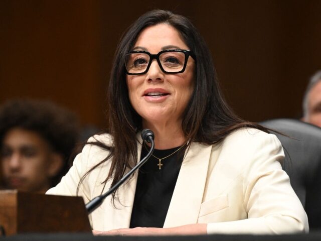 Lori Chavez-DeRemer testifies during a US Senate Health, Education, Labor, and Pensions he