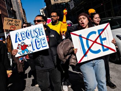 NEW YORK, NEW YORK - FEBRUARY 22: Protesters gather for a rally and march to demand that N