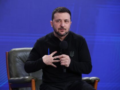 KYIV, UKRAINE - FEBRUARY 23: President of Ukraine Volodymyr Zelenskyi gives a press confer