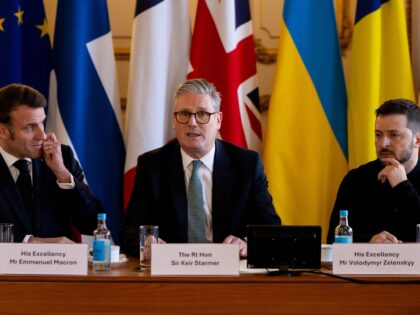 LONDON, UNITED KINGDOM - MARCH 02: British Prime Minister Keir Starmer (C), French Preside