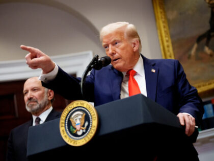 WASHINGTON, DC - MARCH 03: U.S. President Donald Trump, accompanied by Commerce Secretary