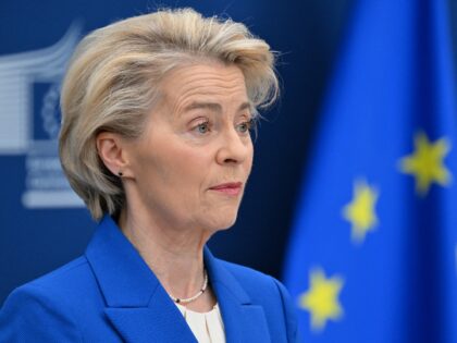 President of the European Commission Ursula von der Leyen gives a press conference on the