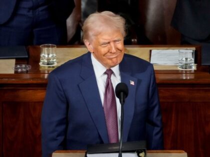 US President Donald Trump during a joint session of Congress in the House Chamber of the U