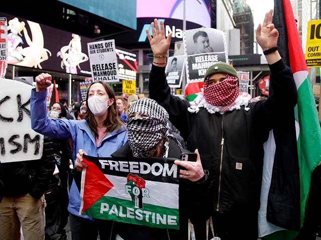 Pro-Palestinian activists participate in a "Fight for our Rights" rally and in support of