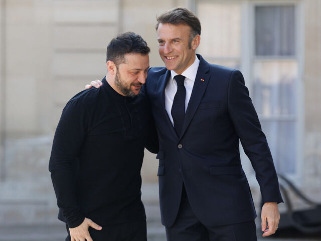 PARIS, FRANCE - 2025/03/27: French President Emmanuel Macron welcomes President of Ukraine