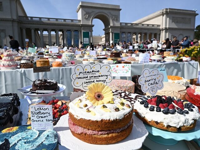 SAN FRANCISCO, CALIFORNIA - MARCH 29: 1387 cakes counted during the massive cake picnic at