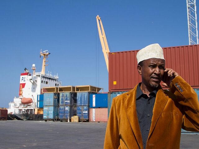 BERBERA, Somalia, December 5: Port manager Ali Omer speaks on the phone at Berbera port in