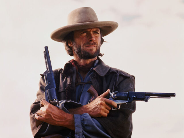 (Original Caption) Movie still of Clint Eastwood starring in the 1976 Western The Outlaw J