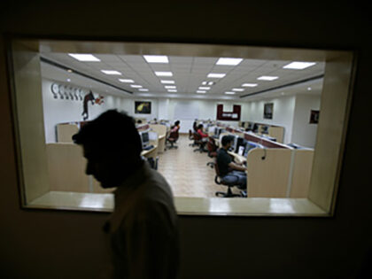 The Ienergizer call center complex in Delhi on June 24, 2006 in New Delhi, India. There ar