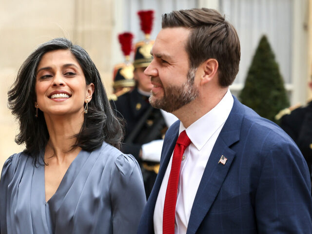 United States Vice-President JD Vance and second lady Usha Vance arrive for a working lunc