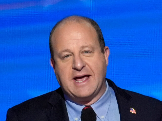 Colorado Gov. Jared Polis speaks during the Democratic National Convention Wednesday, Aug.
