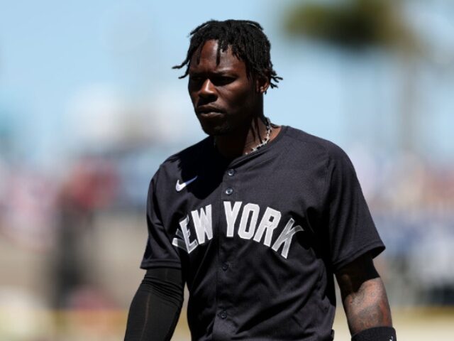 CLEARWATER, FLORIDA - MARCH 19: Jazz Chisholm Jr. #13 of the New York Yankees walks to the