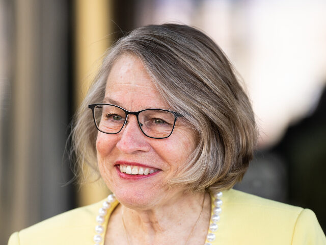 Rep. Mariannette Miller-Meeks, R-Iowa, leaves the House Republican Conference caucus meeti