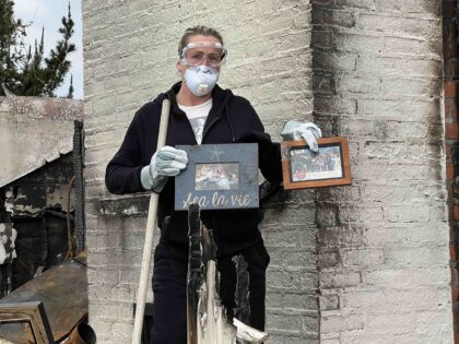 Palisades fire victim (Joel Pollak / Breitbart News)